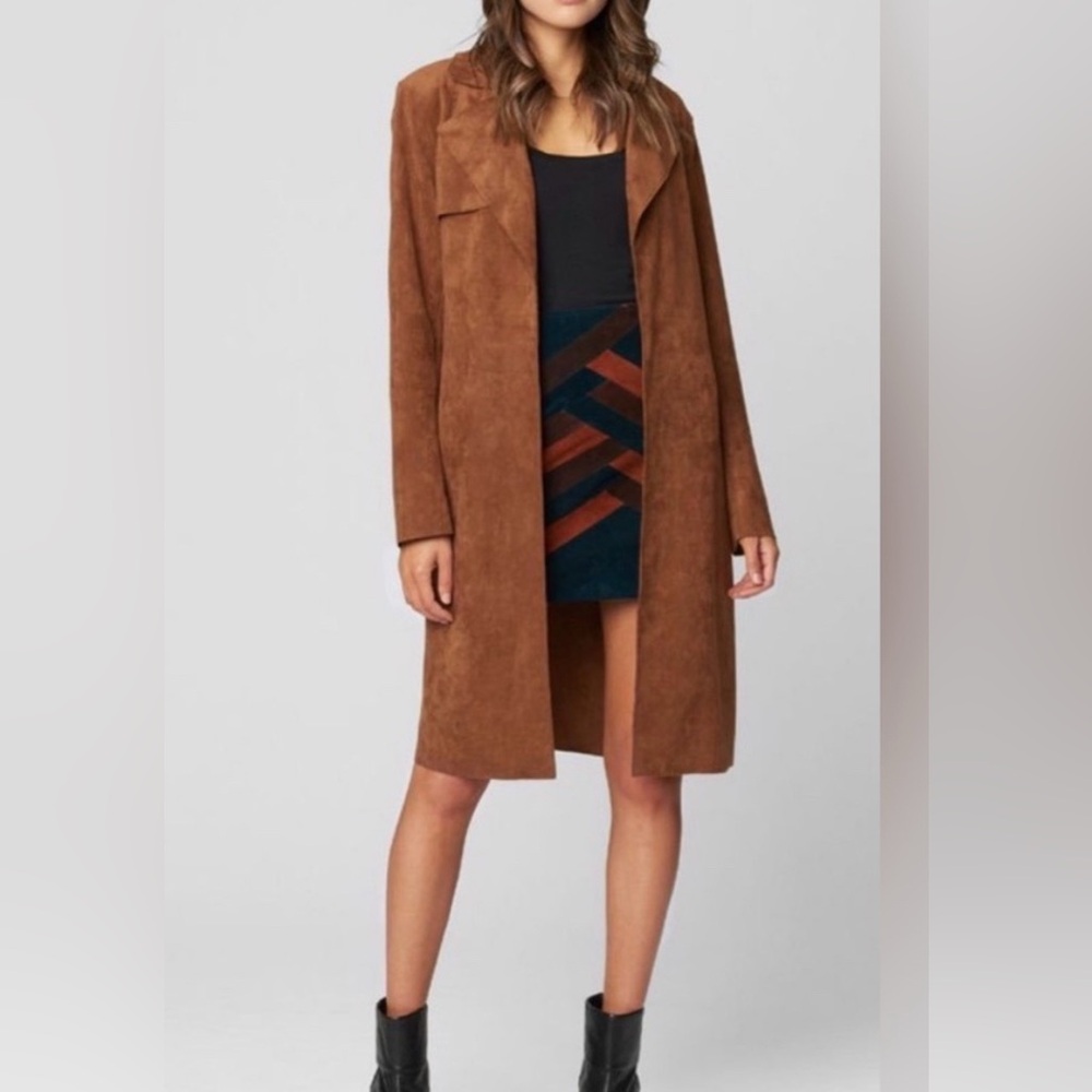 Blank NYC Faux Suede Belted Trench Coat